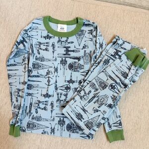 Hanna Andersson size 140 (10) Star Wars vehicles long John pajamas EUC